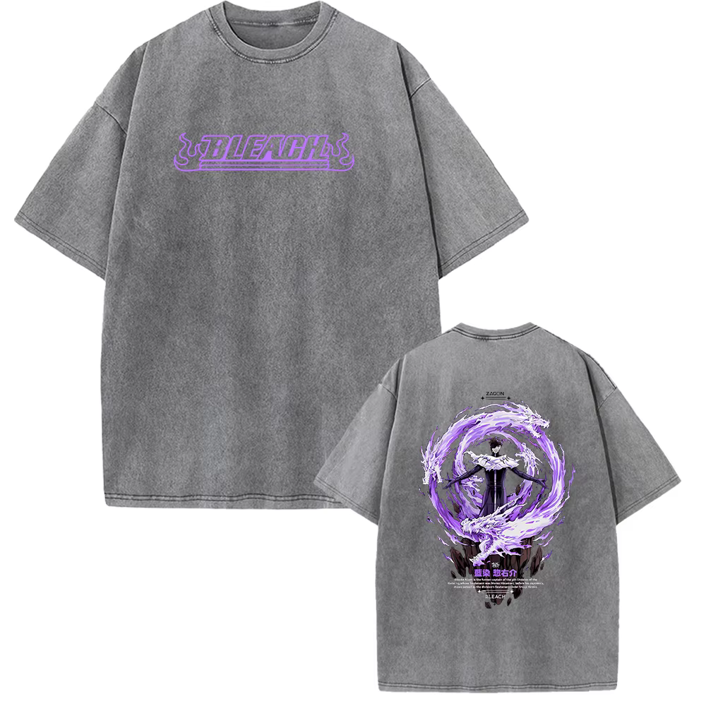 BLEACH Aizen Sousuke T-shirt graphique pour hommes femmes vêtements Vintage lavé surdimensionné