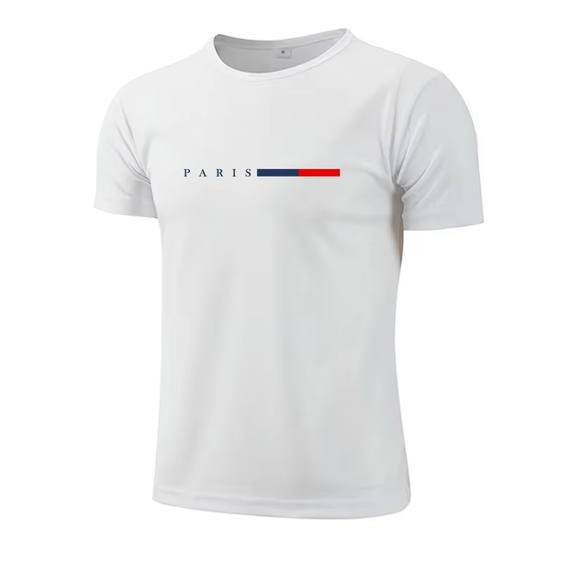T-shirts pour hommes à imprimé décontracté, col rond, manches courtes, pour le sport quotidien, le jogging, vêtements pour homme, t-shirts en maille à séchage rapide pour le marathon 2026, été
