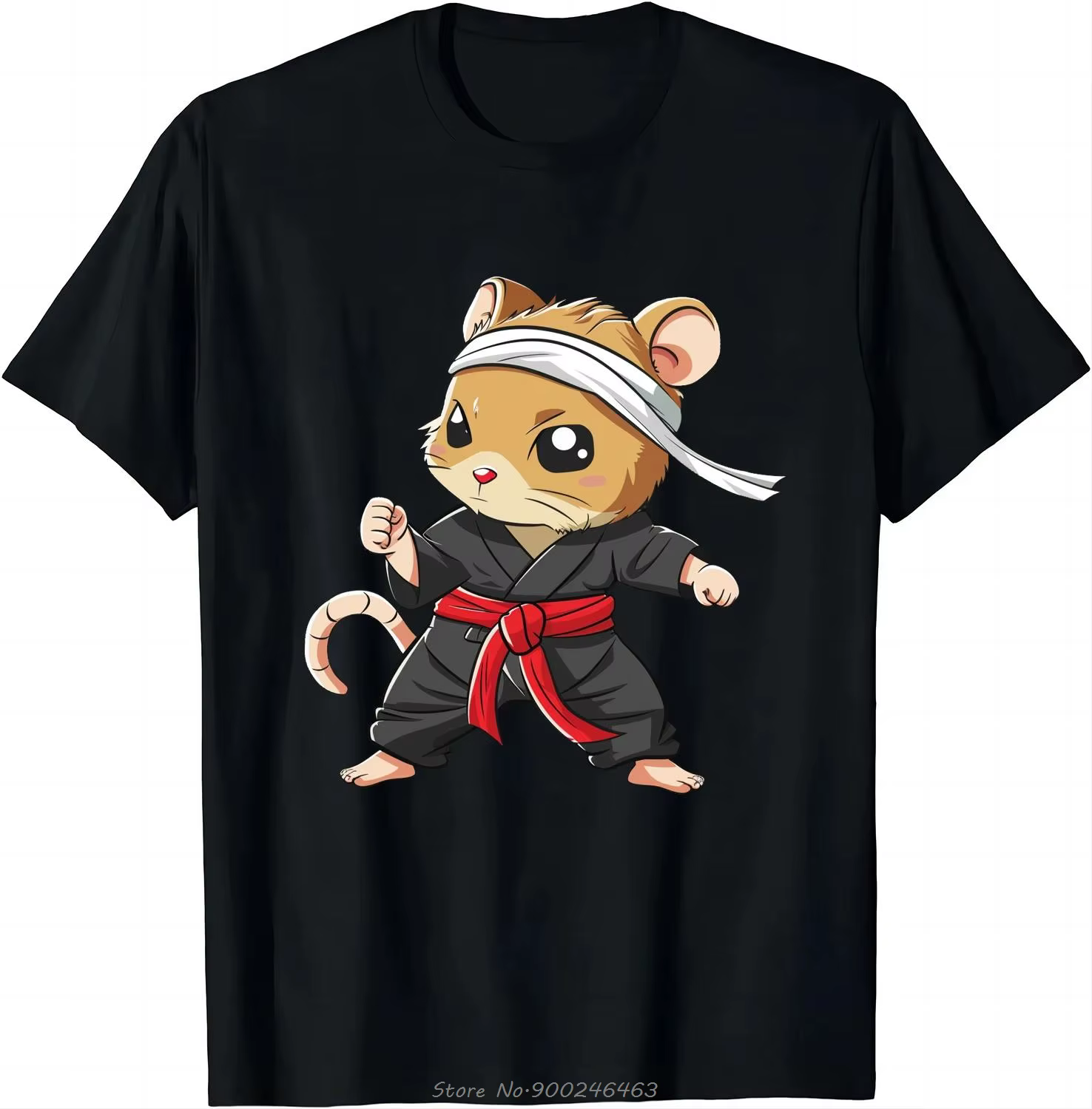 T-shirt graphique Karateer Mouse Master Of Kung pour hommes