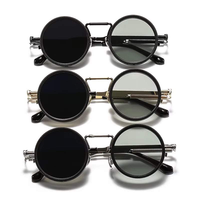 SHAUNA rétro métal rond Punk ND9 niveaux réglable gradation lunettes de soleil femmes polarisées UV400 mode hommes