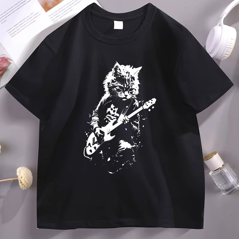 T-shirt Rock Cat Guitar