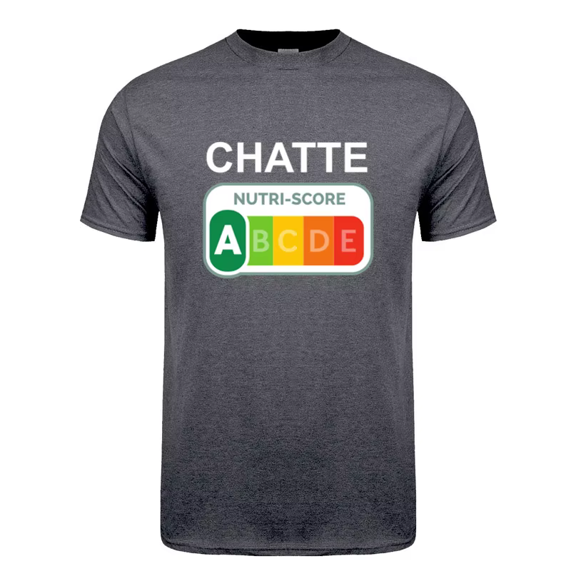 T-shirt drôle Nutri-Score A Chatte Cat Lover pour hommes