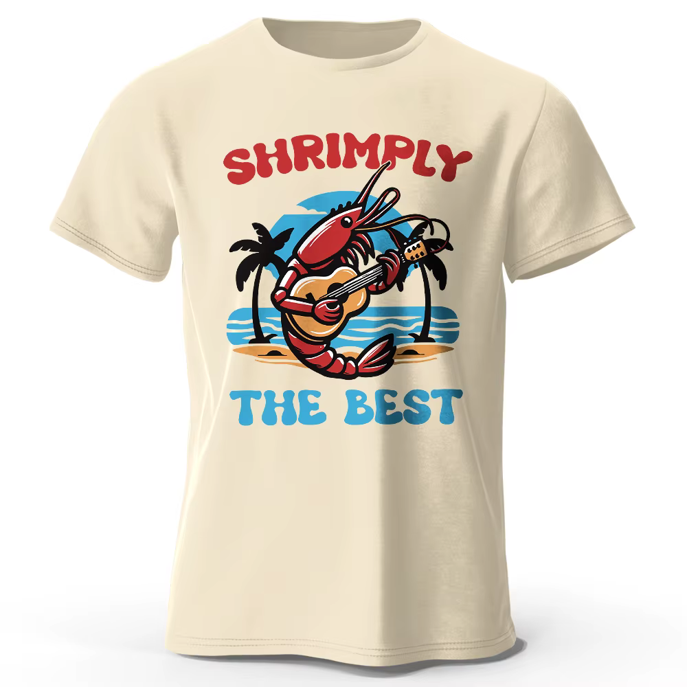 Shrimply pour hommes le meilleur T-Shirt imprimé 100% coton surdimensionné Punny t-shirts graphiques pour femmes hauts d'été Streetwear nautique
