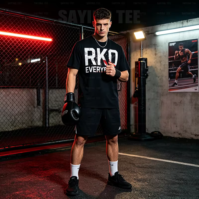 T-shirt Randy RKO Everybody Blood Y2K avec lettres gothiques imprimées