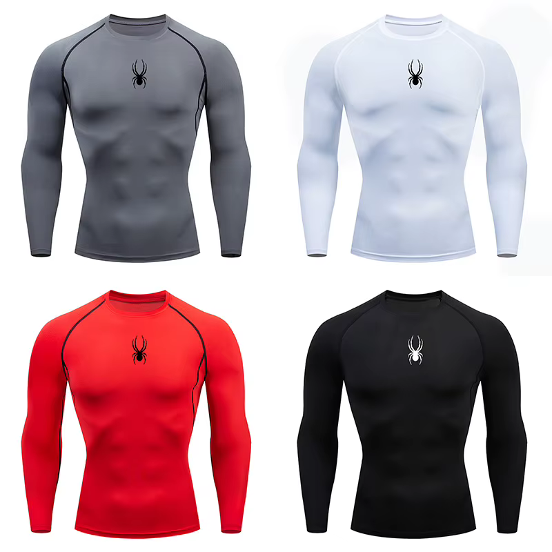 T-shirt de fitness à manches longues pour hommes