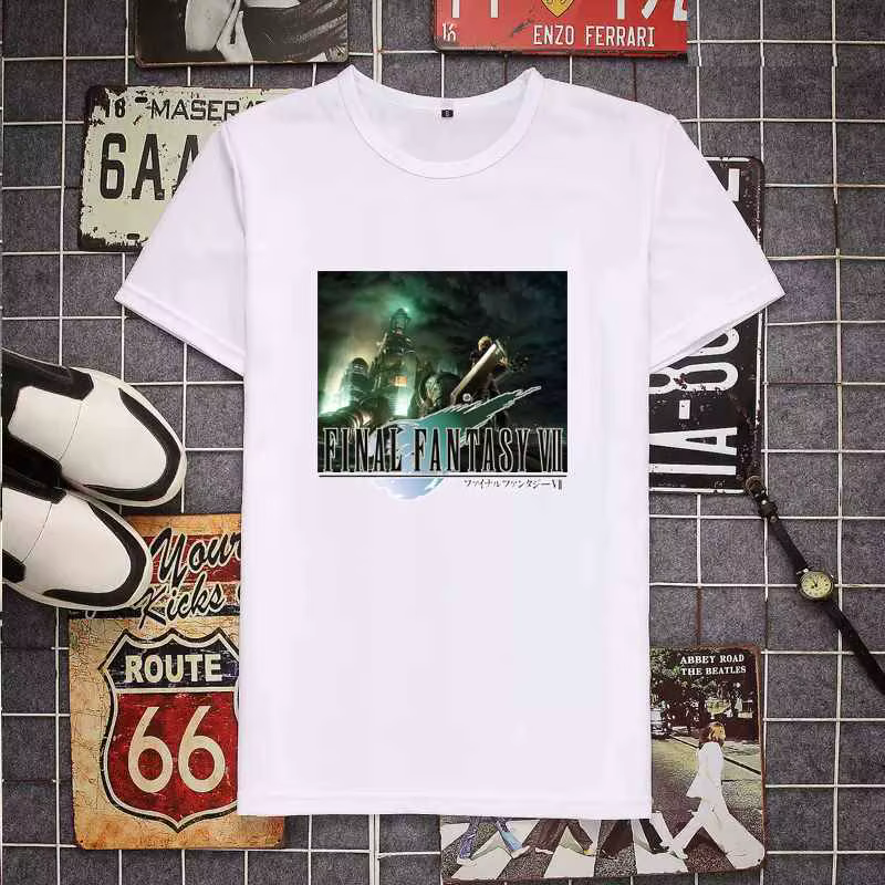 Hommes T-Shirts fils d'avalanche Final Fantasy classique t-shirt à manches courtes FF7 jeu vidéo Strife Shinra soldat