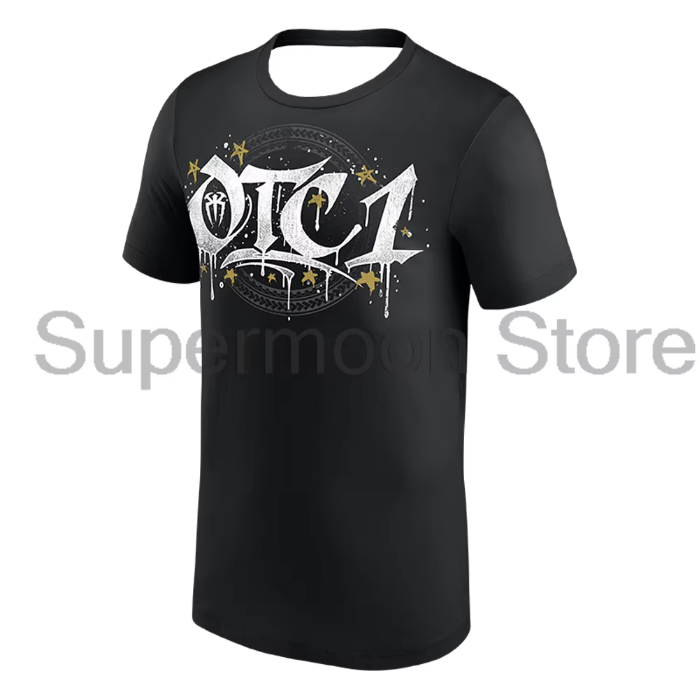 Roman Reigns Gold OTC1 T-shirt col rond à manches courtes Streetwear pour femmes et hommes