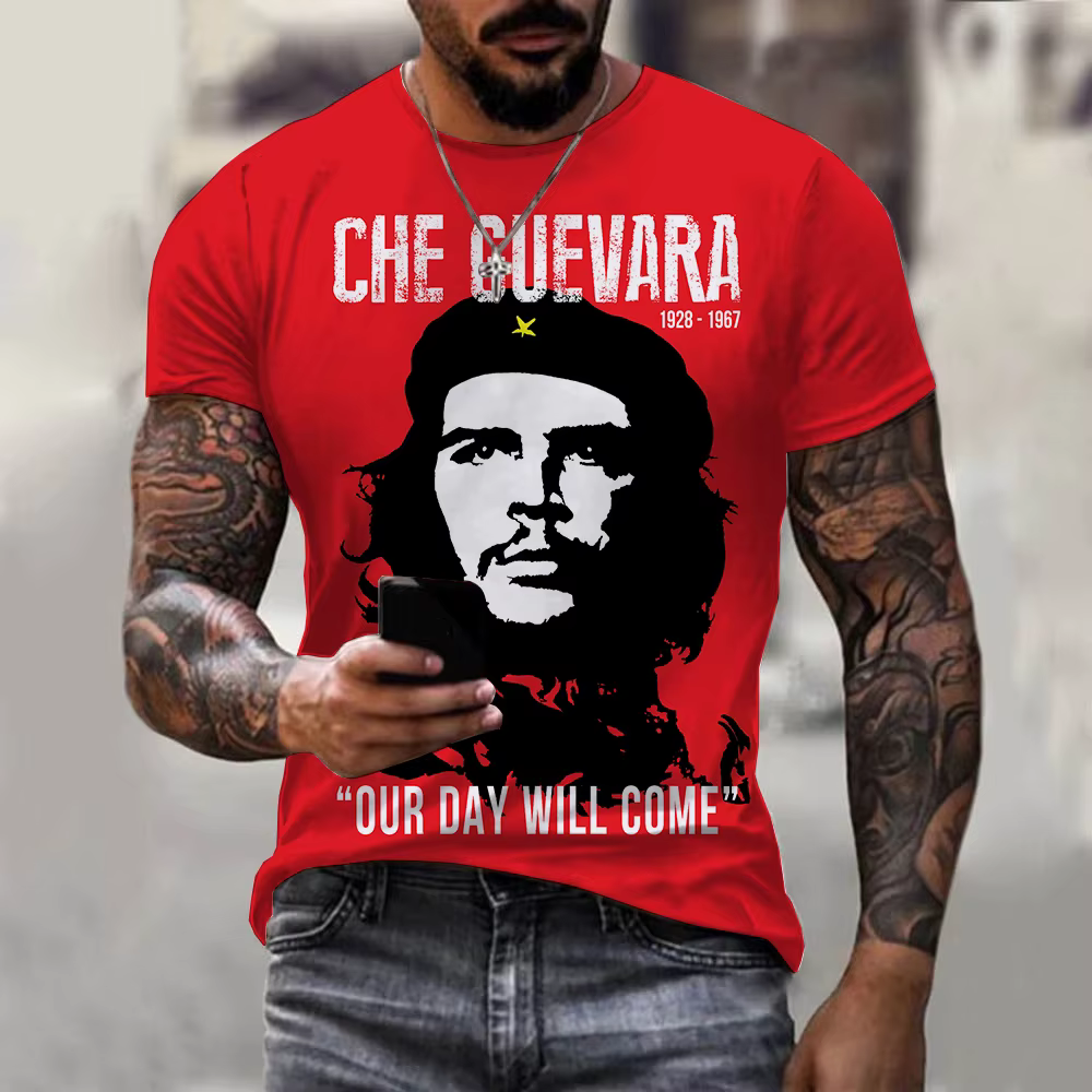 T-shirt graphique 3D Che Guevara pour homme
