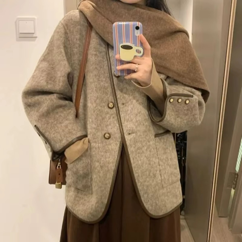 Manteau en mélange de laine pour femmes