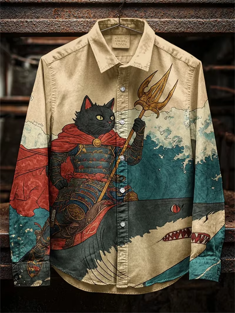 Chemise à manches longues en lin pour hommes