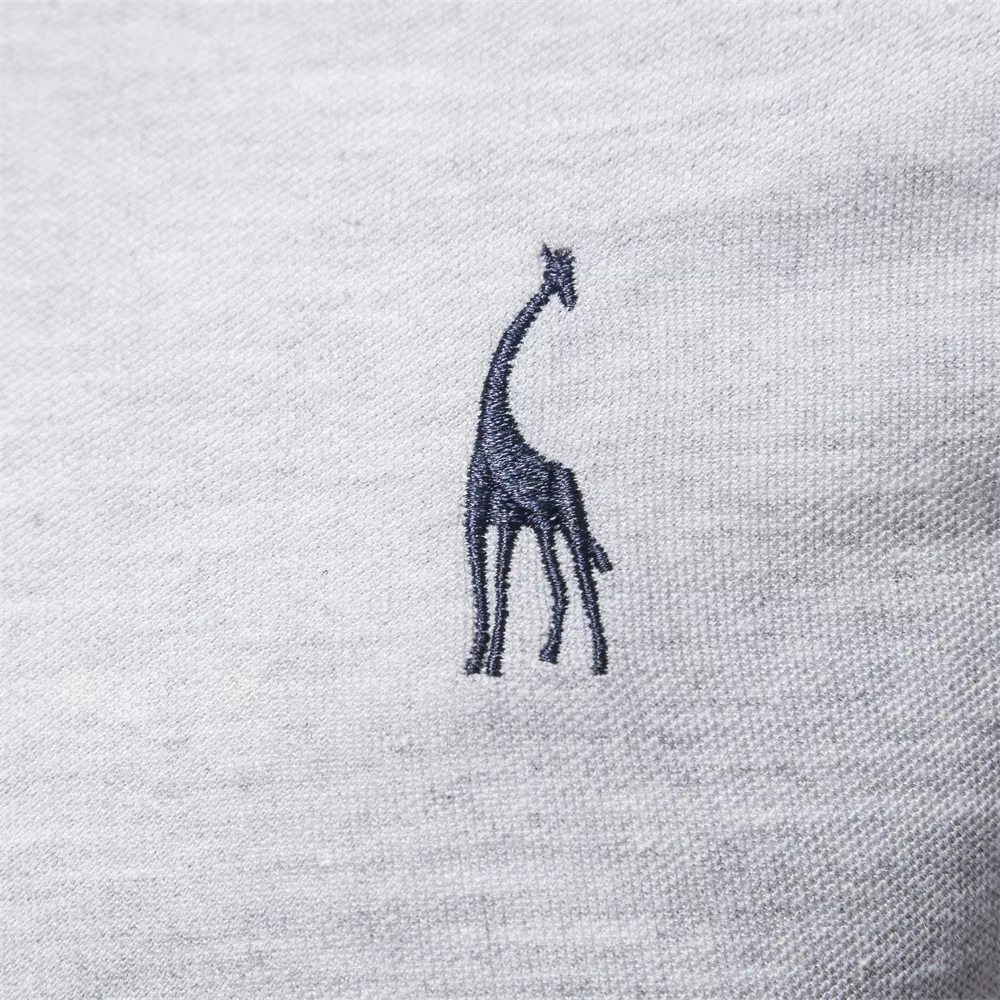 Polo Brodé de Cerf à Manches sulfpour Homme