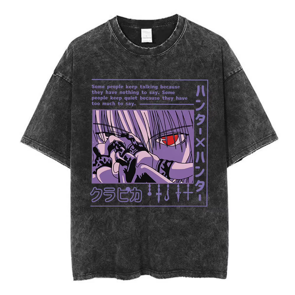T-shirt délavé vintage avec logo Hunter X Hunter 2026