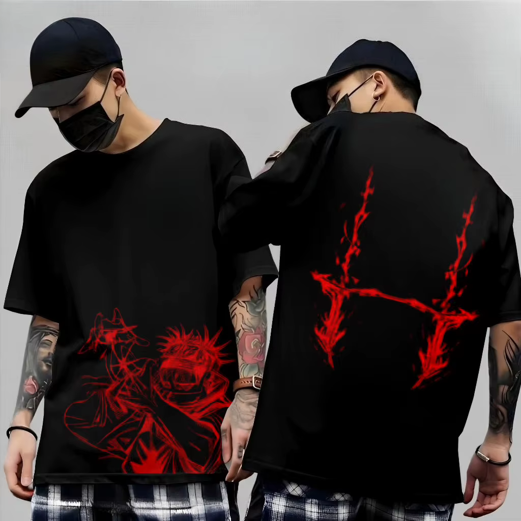 Gojo Satoru Jujutsu Kaisen imprimé manches courtes T-shirt coton enfant vêtements drôle col rond Harajuku Y2K nouveauté