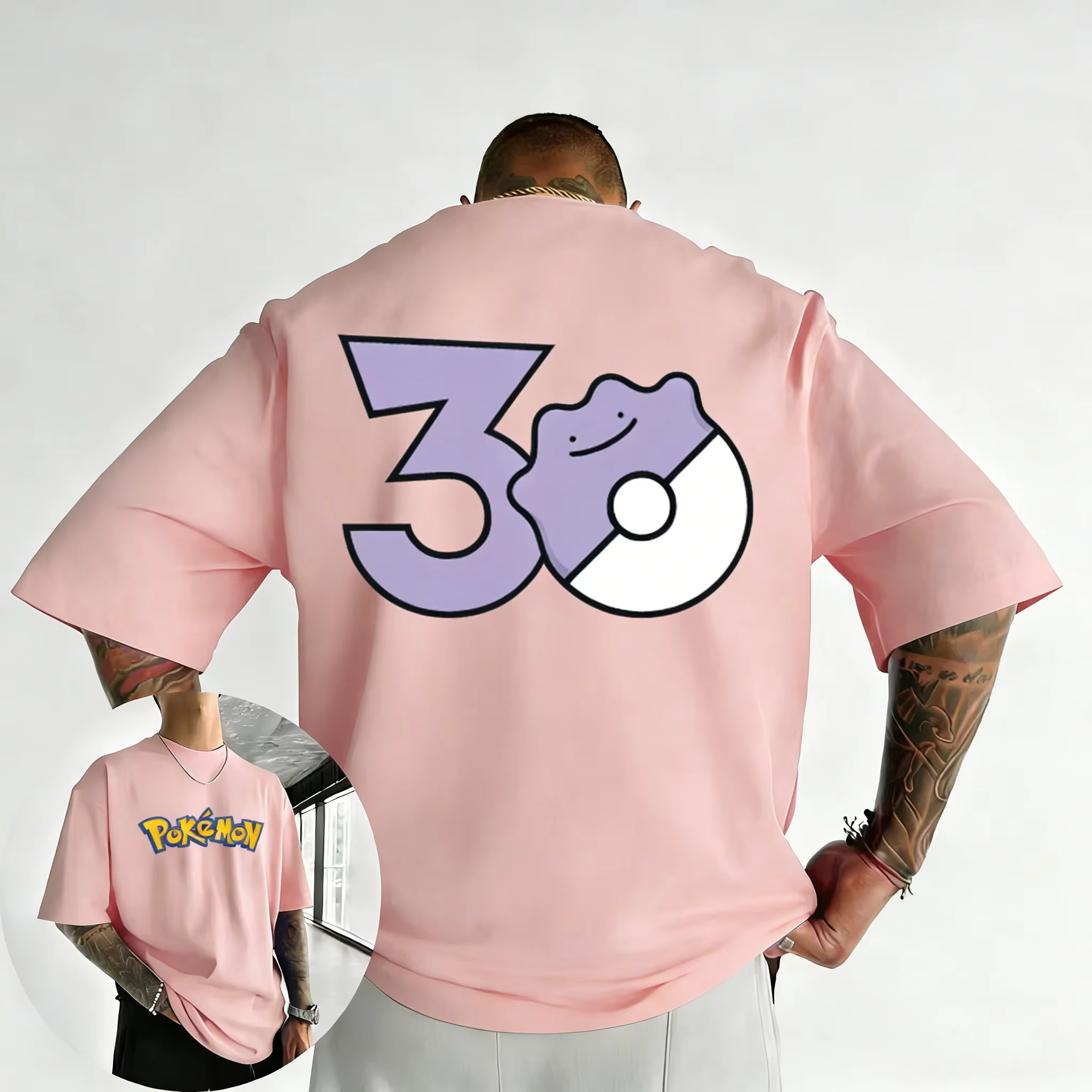 T-shirt imprimé Ditto Pokémon 30ème Anniversaire 2026 – Nouvelle collection été unisexe