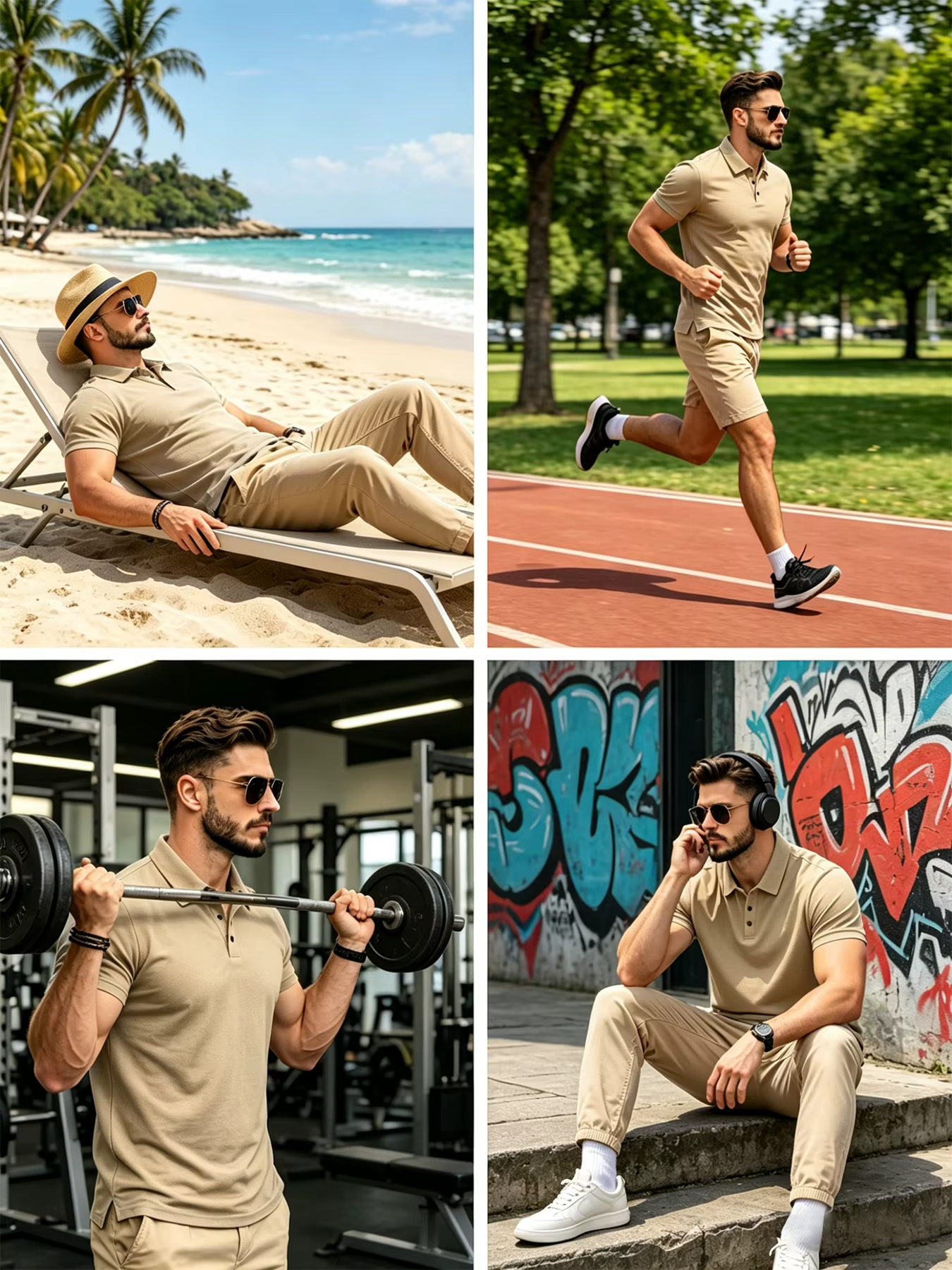 T-shirt polo pour homme avec boutons