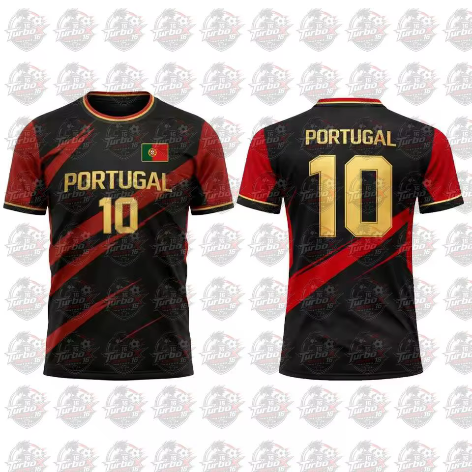 Nouveau Maillot de Sport Unisexe 2026 à Imprimé Drapeau du Portugal pour Homme – Respirant