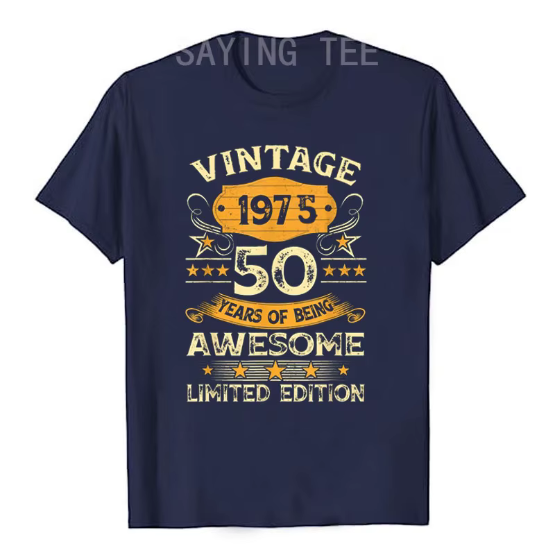 Vintage 1975 Cool 50 ans Bday hommes femmes 50th anniversaire T-Shirt né en 1975 disant génial