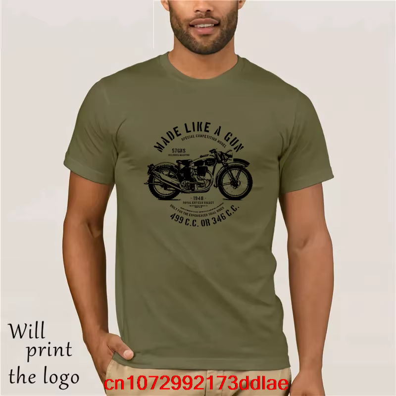 T-shirt homme Royal Enfield Bullet 1948 décontracté col rond ample été T-shirt pour hommes