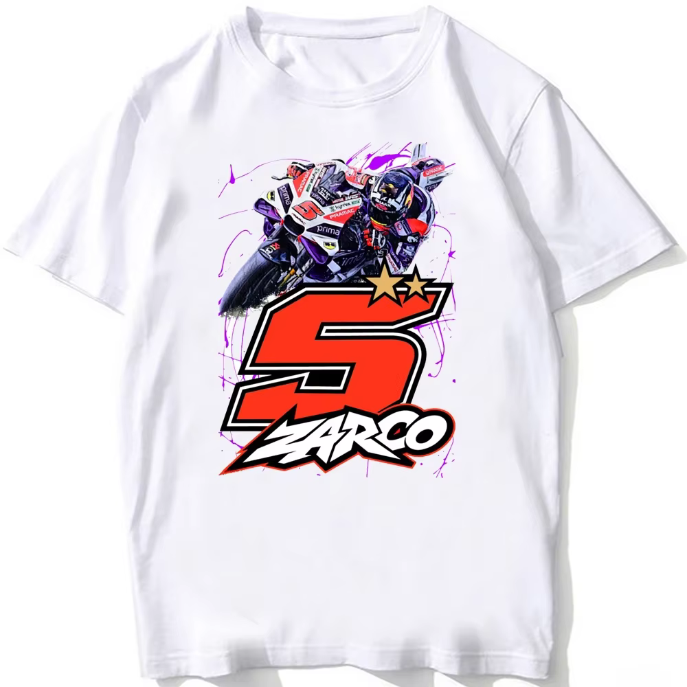 Johann Zarco 5 France GP équitation T-Shirt nouvel été hommes à manches courtes Hip Hop Sport garçon t-shirts occasionnels moto hauts blancs