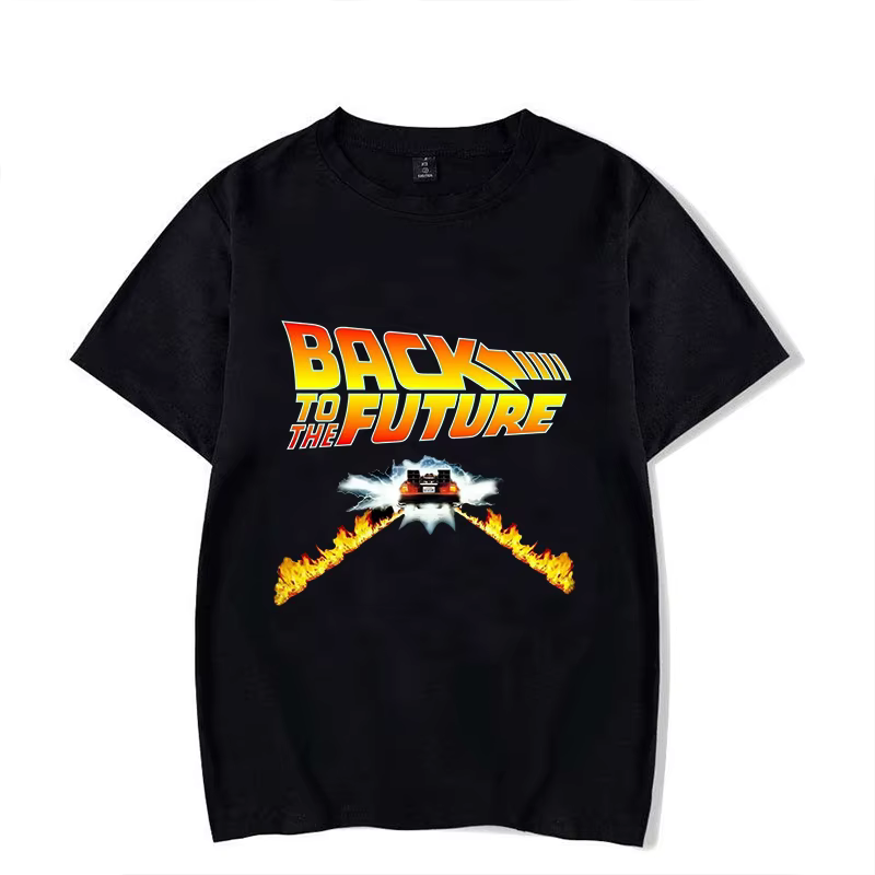 Chaud retour vers le futur imprimé t-shirts unisexe décontracté hauts été à manches courtes Harajuku