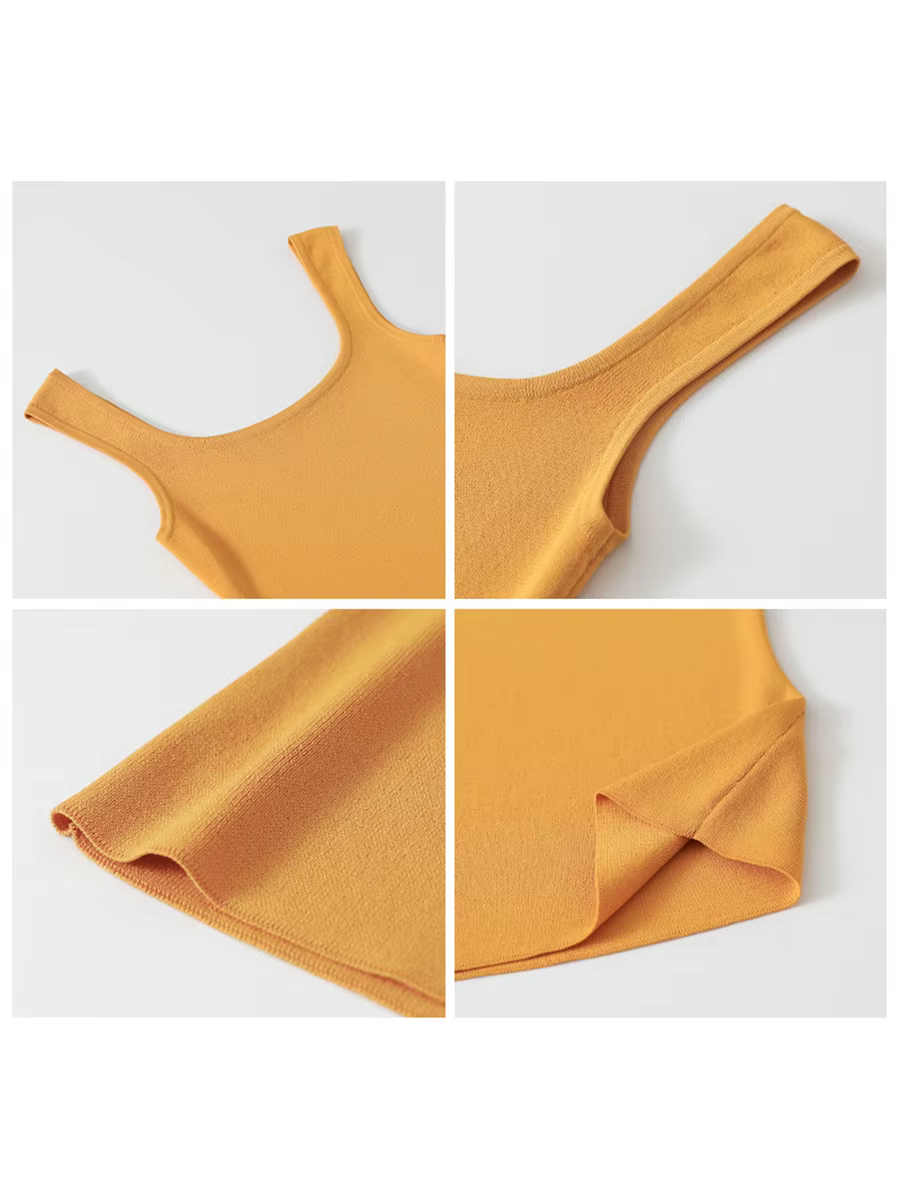 CHIC VEN femmes réservoirs solide ample décontracté nouveau col carré débardeur femme haut coupe ajustée pull Camis été 2025 vêtements