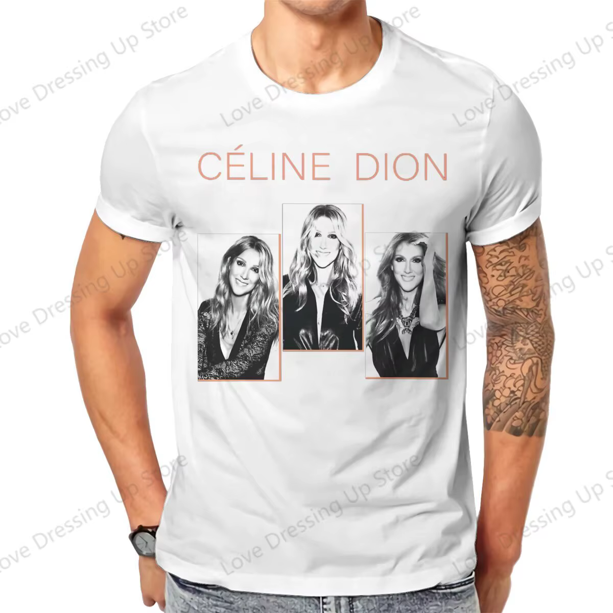 Céline dion métal drôle grand coton imprimé hommes t-shirt à manches courtes t-shirts Titanic film hauts Hipster