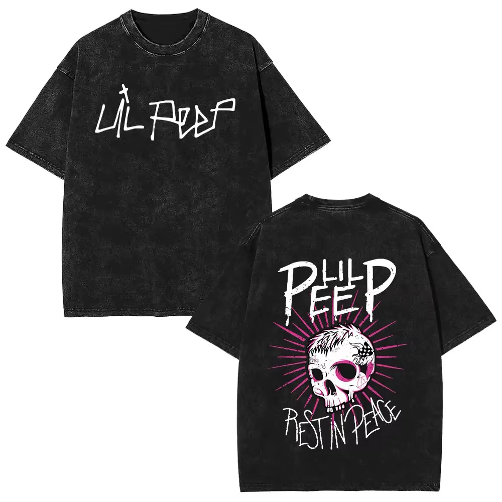 Lavé Vintage rappeur Lil Peep Album de musique 2025 T-shirts hommes femmes mode Hip Hop rétro