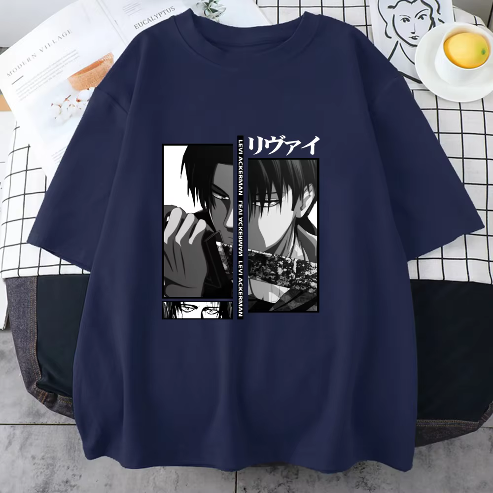 Levi Ackerman Cool graphique imprimé T-Shirt hommes et femmes ample Anime Harajuku T-Shirts hauts Vintage