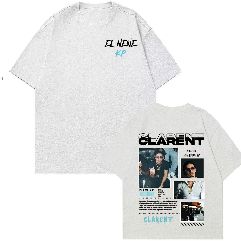 Rappeur CLARENT Album 2025 Tour Merch T-shirt vêtements pour hommes mode Hip Hop rétro T-shirts unisexe coton ample