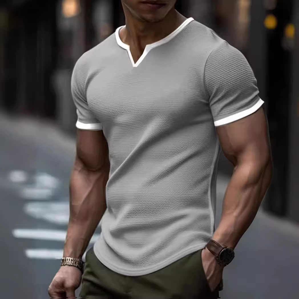 T-shirt à carreaux pour hommes