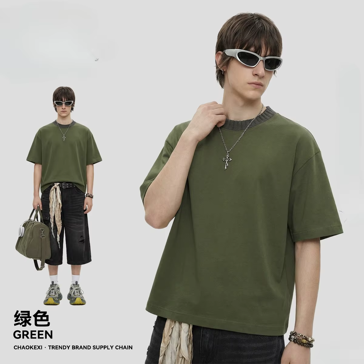 T-shirt homme été 2026 coupe boxy à manches courtes