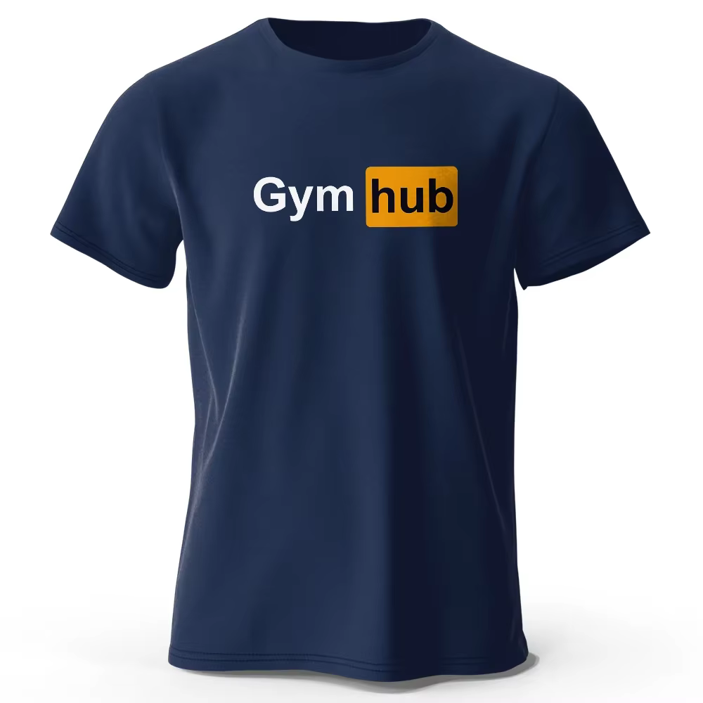 Gym Hub imprimé hommes T-Shirt 100% coton surdimensionné drôle graphique t-shirts