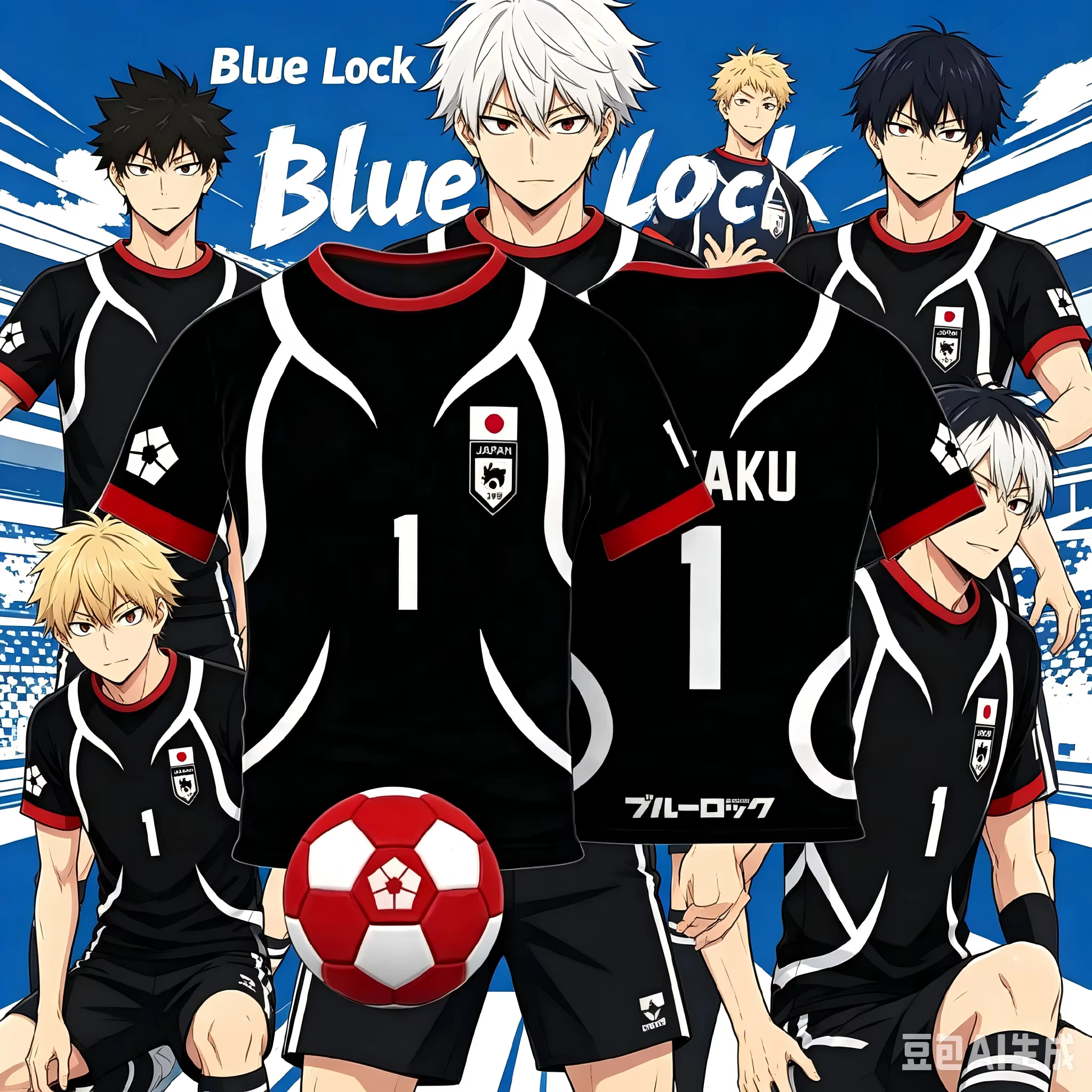 Nouveau T-shirt 3D 'Blue Lock' Inudo Rin et Sadazaki