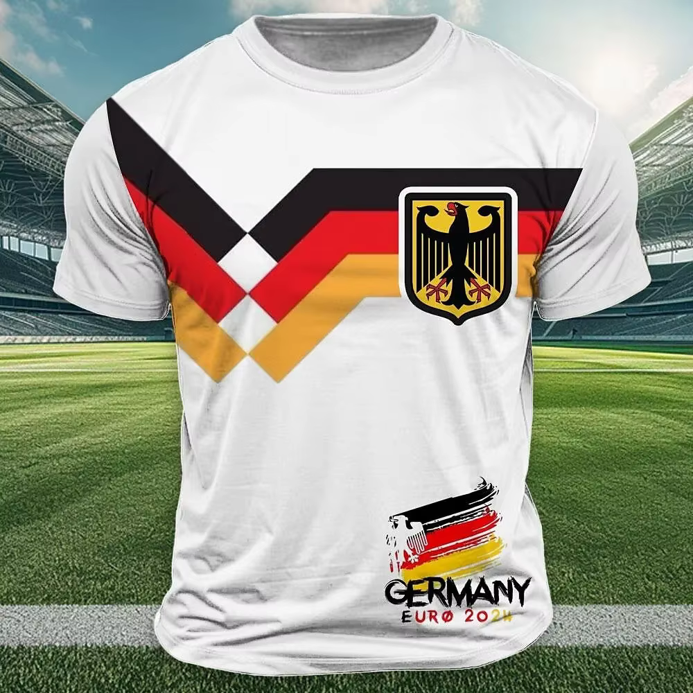T-shirt imprimé drapeau national 2026 pour hommes