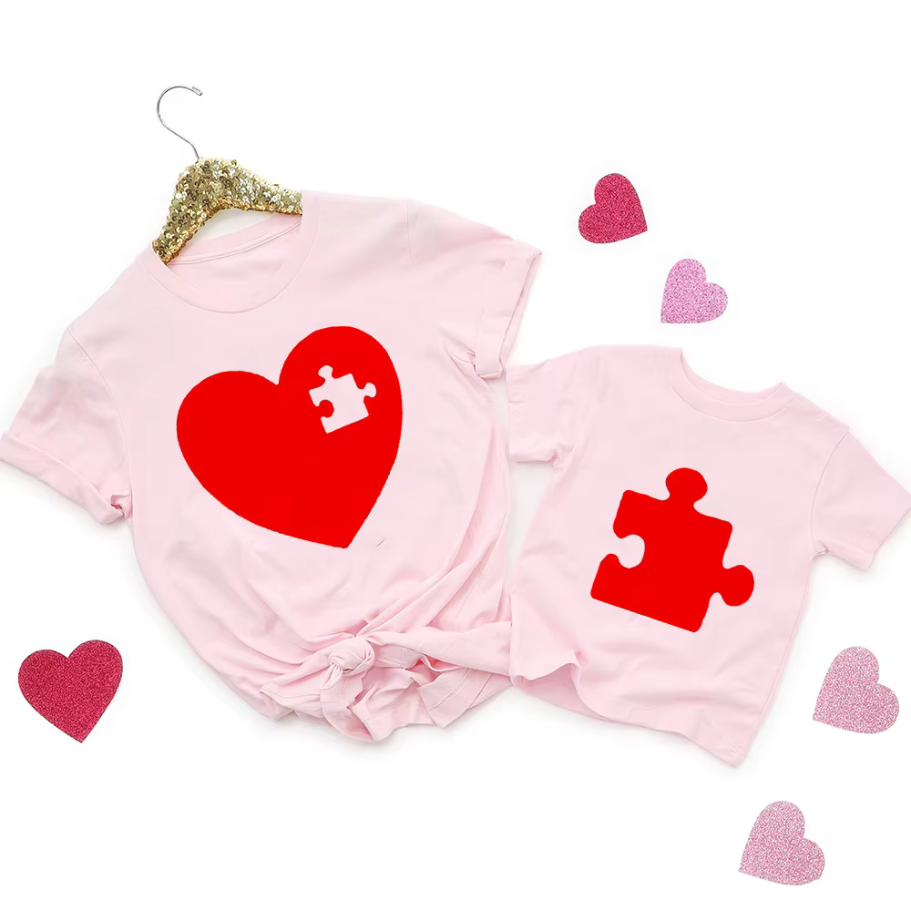 J'aime maman maman et moi tenue mère fille fils cadeau unisexe T-shirt famille correspondant T-shirt saint valentin mignon t-shirts
