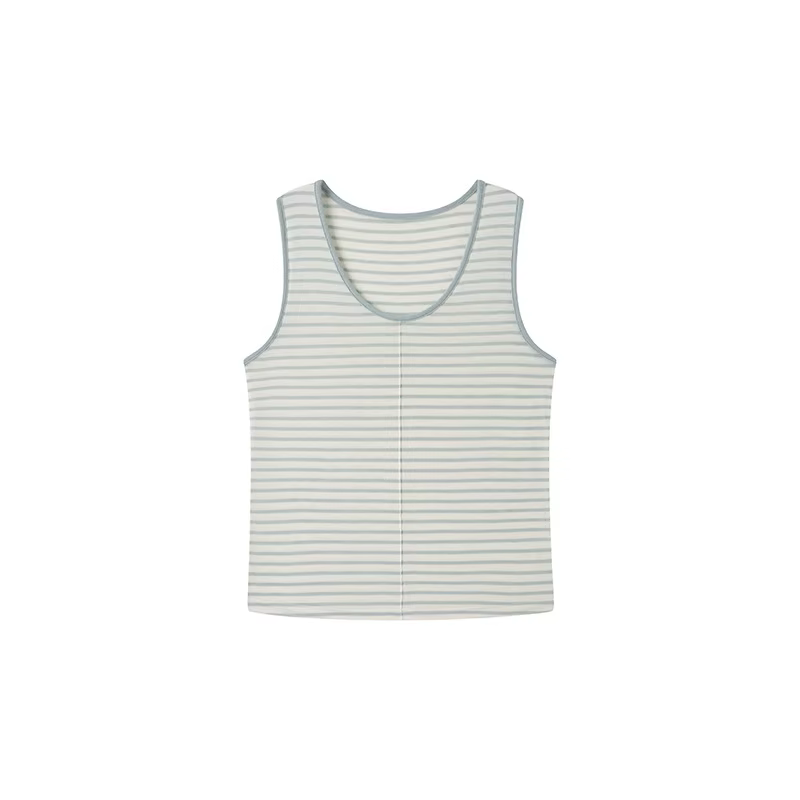 Débardeur en Acétate, Lin et Lyocell pour Femme – Nouvelle Collection Printemps/Été – Camisole Ample avec Base Rayée