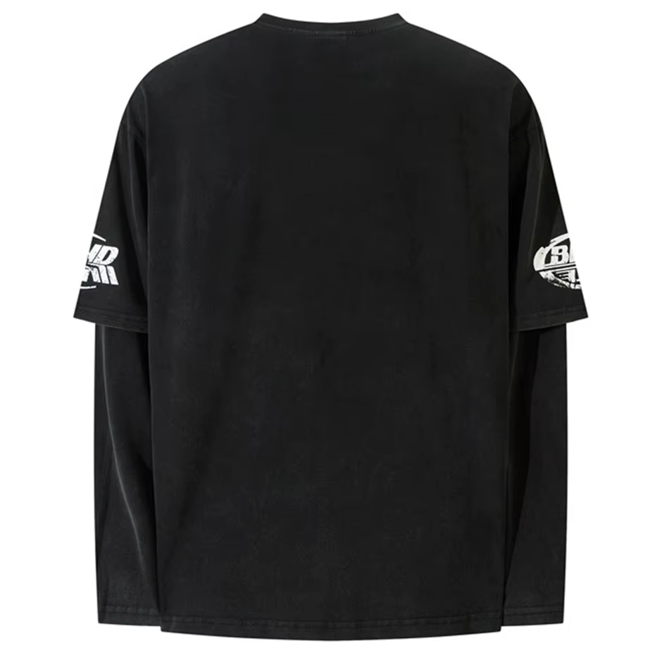 Harajuku Vintage surdimensionné T-shirts hommes Streetwear Hip Hop à manches longues