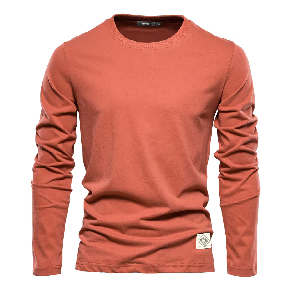 100% Coton t-shirt à manches longues pour hommes T-shirts décontractés