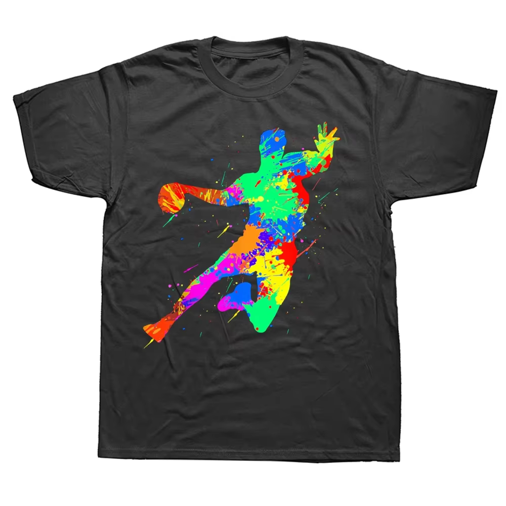 Conceptions drôles de joueur de Handball pour hommes femmes T-shirts hauts col rond à manches courtes mode t-shirt vêtements T-shirts de base