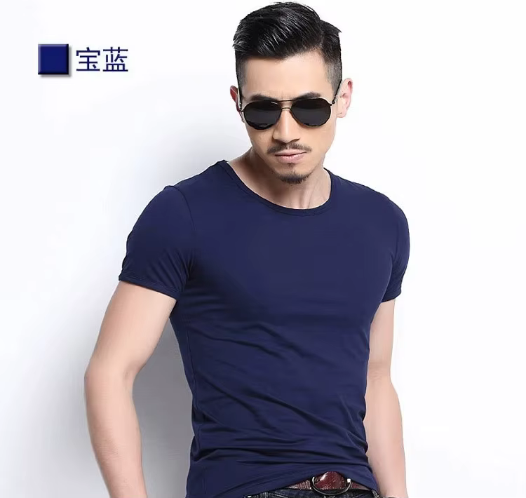 Nouveau T-shirt décontracté à col en V pour homme 2026 – Hauts de fitness doux et respirants – 11 couleurs