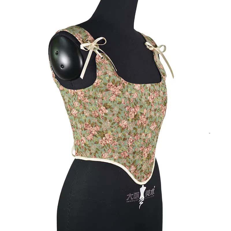 Corset en velours avec nœud papillon pour femme
