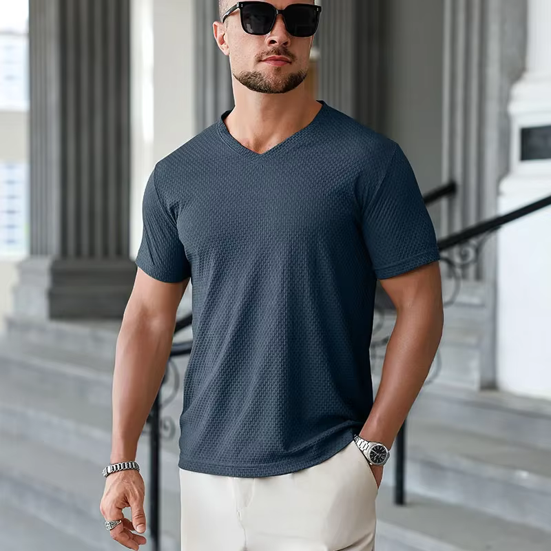 T-shirt pour homme en soie glacée kaki