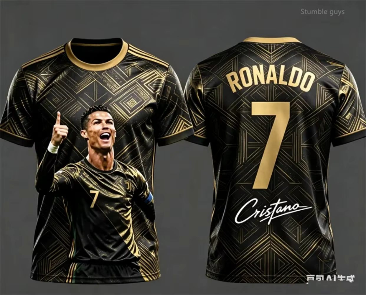 Tenue pour enfants avec design imprimé en 3D de Ronaldo pour l'été