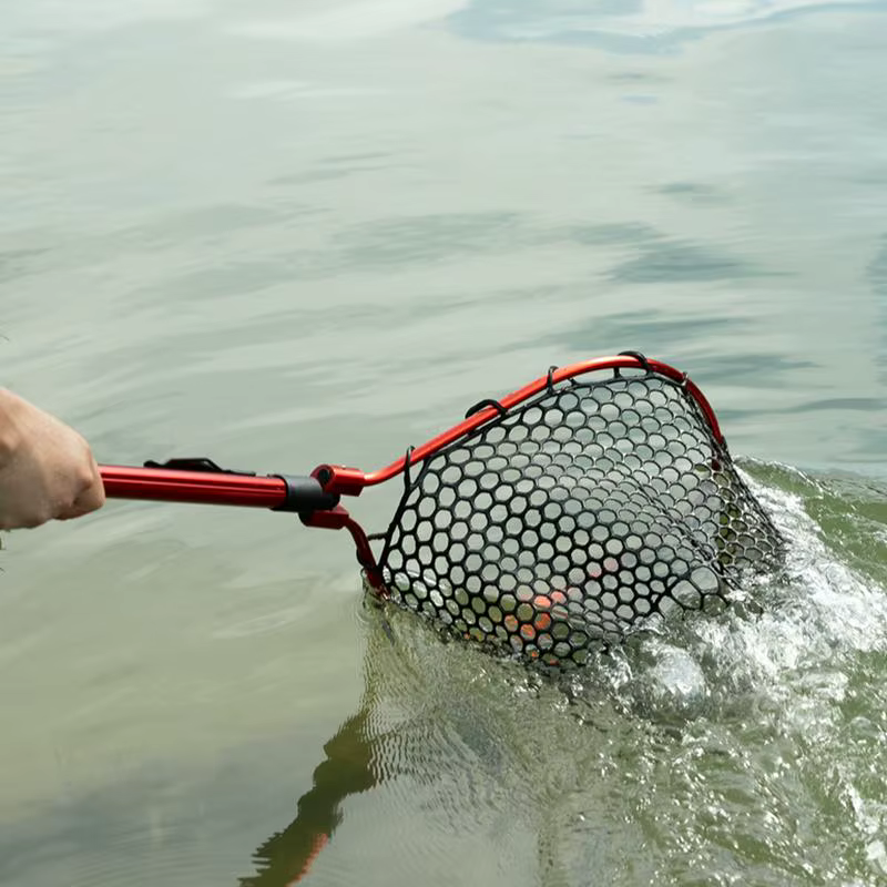 Epuisette de pêche télescopique avec poignée