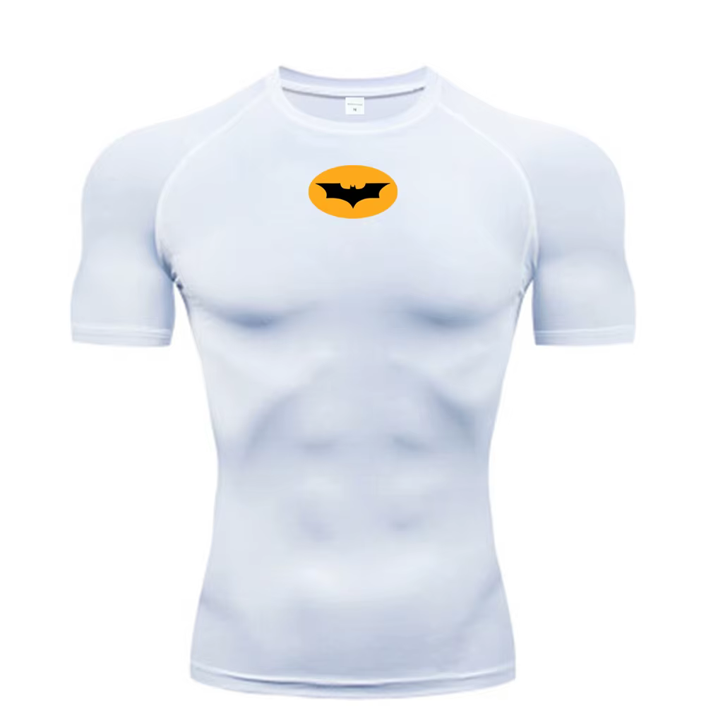 T-shirts de compression à motif chauve-souris pour hommes