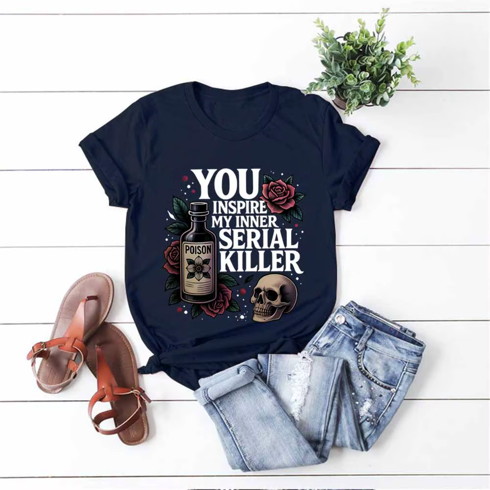 Vous inspire ma chemise de tueur de série intérieure chemises d'humour foncé T-shirt gothique