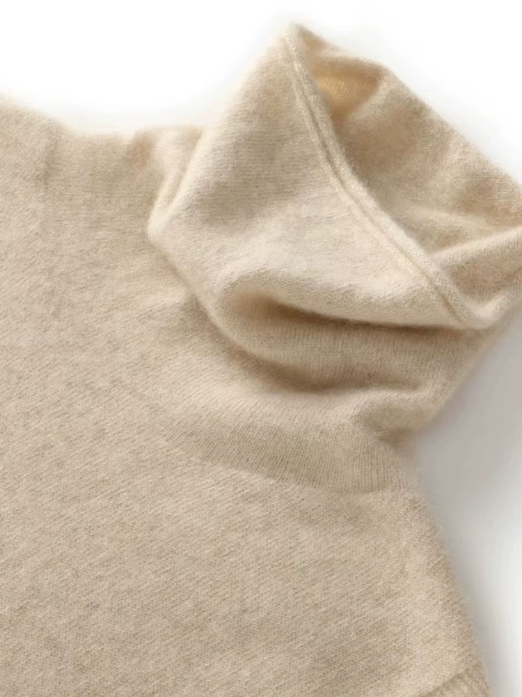 Femmes laine mérinos sans manches pulls col roulé pull gilet