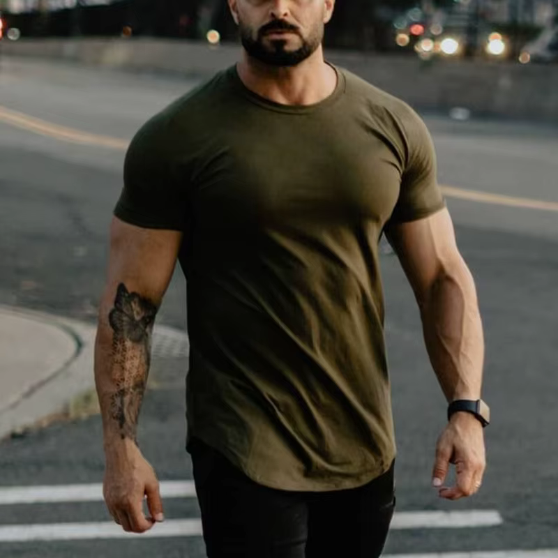 T-shirt uni à manches courtes pour homme