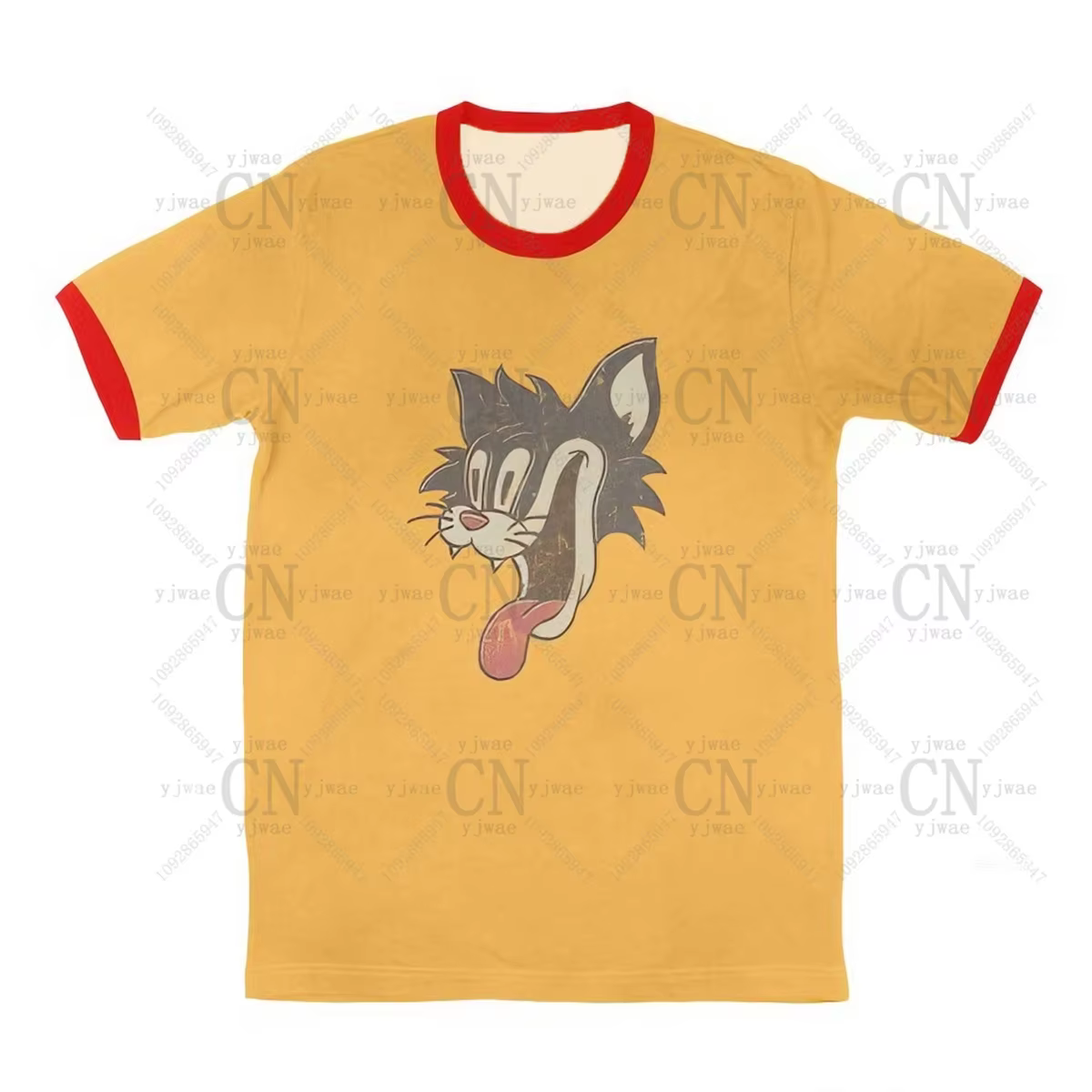 T-shirt Crazy Cat Smiling Psycho Ringer