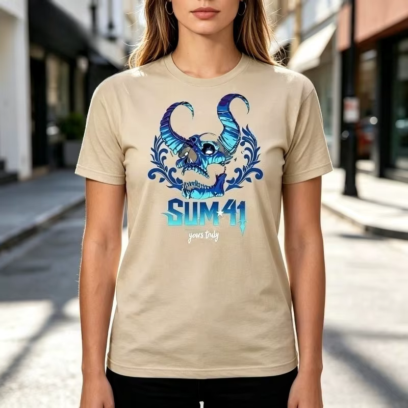 Sum 41 The Hell Song Graphic Tee Vintage Punk Rock Band T-Shirt décontracté à manches courtes Sum 41